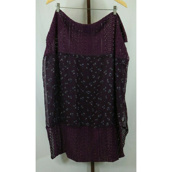 Ann Taylor Loft Ladies Floral Multi Infinity Scarf Womens Plum - Picture 5 of 5